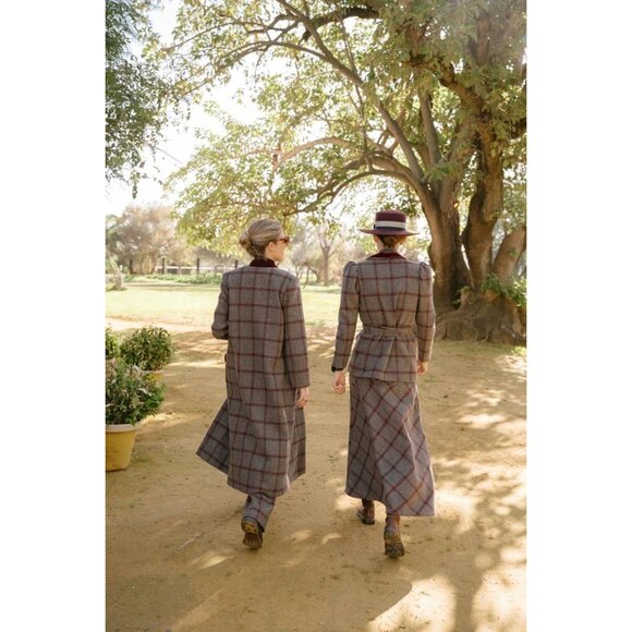 Vanderwilde Valerie Check Jacket in Blue - Picture 3 of 5